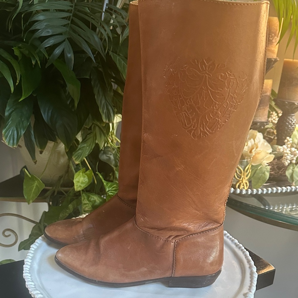 Stylish Tan Leather Knee-High Boots